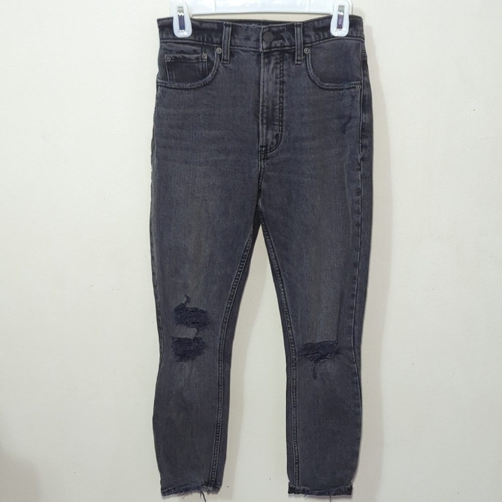 Abercrombie & Fitch Skinny High Rise Jeans Distressed Women's Size 25 0 Short